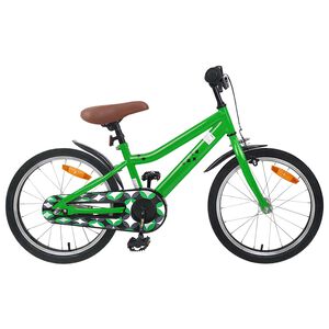 vidaXL Kids Bike 18 Inches for 5-7 Years Old Green