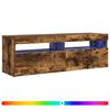 vidaXL TV Cabinet with LED Lights Smoked Oak 120x35x40 cm