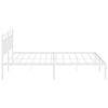 vidaXL Metal Bed Frame without Mattress with Headboard White 200x200cm
