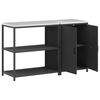 vidaXL Kitchen Storage Set with Shelf 2 pcs Black Cold-rolled Steel