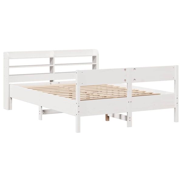 vidaXL Bed Frame without Mattress White 120x200 cm Solid Wood Pine
