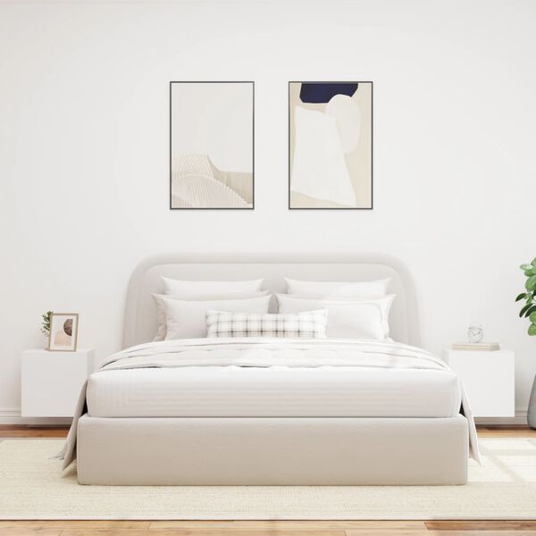 vidaXL TV Wall Cabinets with LED Lights 2 pcs White 40.5x35x40 cm