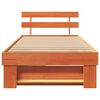 vidaXL Bed Frame with Headboard Wax Brown 90 x 200 cm Solid Pine Wood