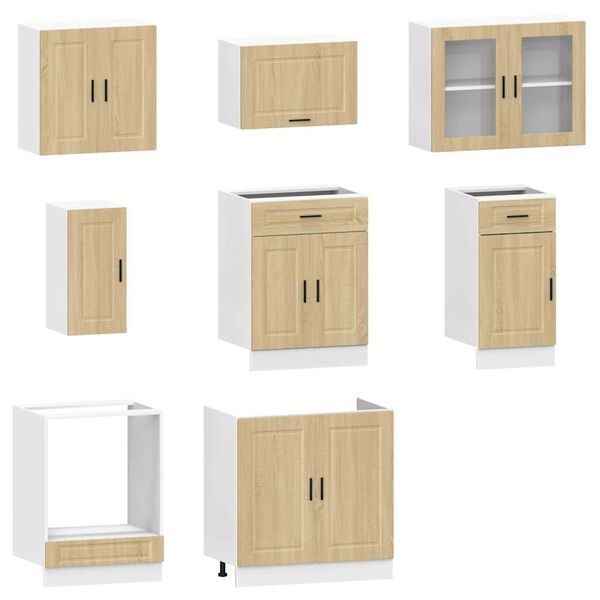 vidaXL 8 Piece Kitchen Cabinet Set Porto Sonoma Oak Engineered Wood