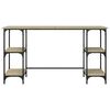vidaXL Desk Sonoma Oak 140x50x75 cm Metal and Engineered Wood