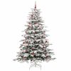 vidaXL Artificial Hinged Christmas Tree White 240 cm PE and PVC