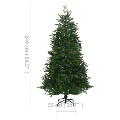 vidaXL Artificial Pre-lit Christmas Tree Green 240 cm PVC&PE