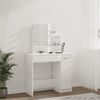 vidaXL Dressing Table with LED High Gloss White 86.5x35x136 cm