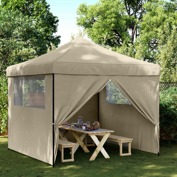 vidaXL Party Tent Folding Taupe 292 x 292 x 315 cm Oxford Fabric