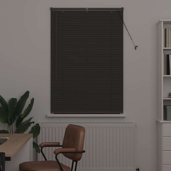 vidaXL Window Blind with Curtains Manual Dark grey Aluminium