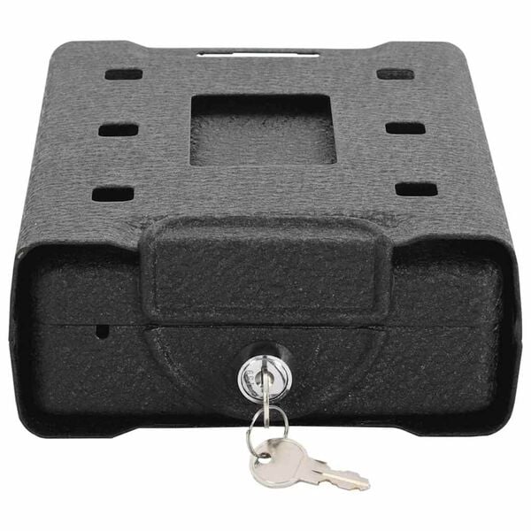 vidaXL Car Safe with Lock Black 21.8 x 16 x 7 cm Steel