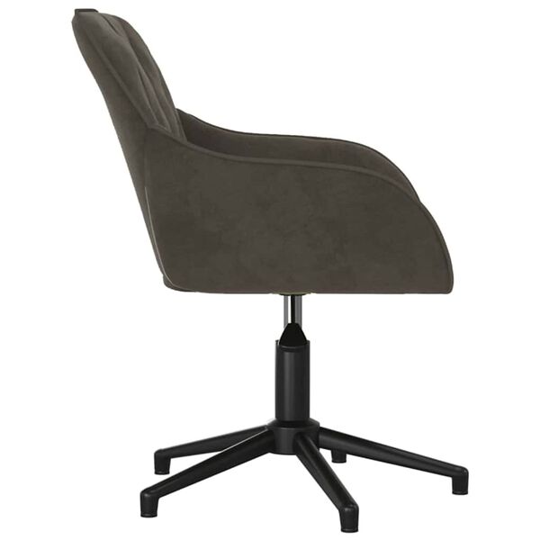 vidaXL Office Chair Dark Grey 56 x 61.5 x 72 cm Velvet