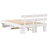 vidaXL Bed Frame with Headboard White 135 x 190 cm Solid Pine Wood