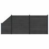 vidaXL Fence Panel 3 pcs WPC and Aluminium Black