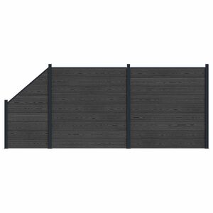vidaXL Fence Panel 3 pcs WPC and Aluminium Black