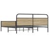 vidaXL Metal Bed Frame without Mattress Smoked Oak 150x200 cm King Size