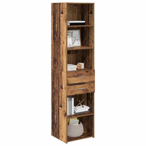 vidaXL Highboard Old Wood 45 x 42.5 x 185 cm Engineered Wood