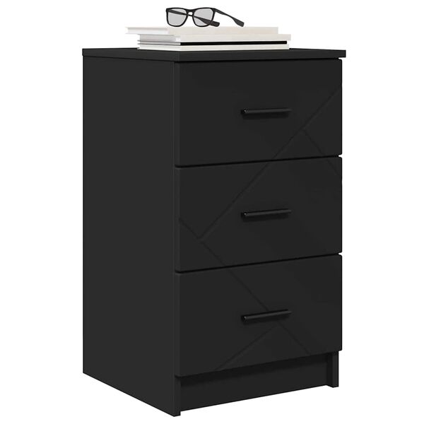 vidaXL Bedside Cabinet Black 38 x 38 x 66 cm Engineered wood