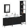 vidaXL 4 Piece Bathroom Furniture Set Black Engineered Wood
