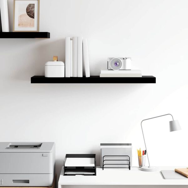 vidaXL Floating Wall Shelf High Gloss Black 80x23.5x3.8 cm MDF