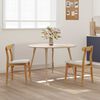 vidaXL Dining Chair 2 pcs Natural and Light Solid Rubber Wood
