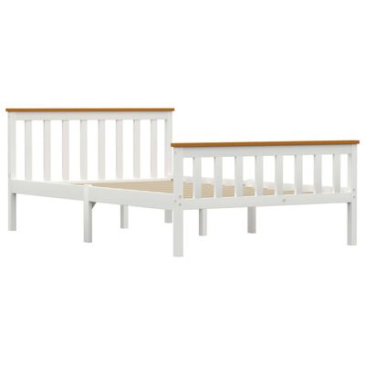 vidaXL Bed Frame White Solid Pinewood 120 x 190 cm