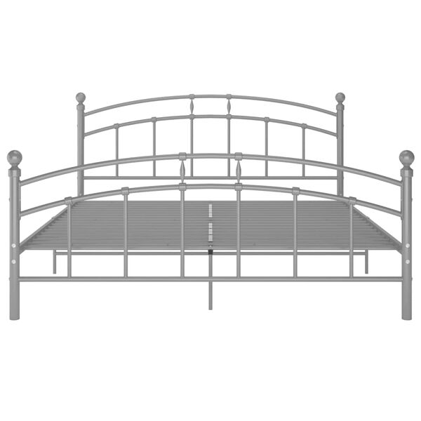vidaXL Bed Frame without Mattress Grey Metal 160x200 cm