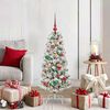 vidaXL Artificial Hinged Christmas Tree Green and White 120 cm