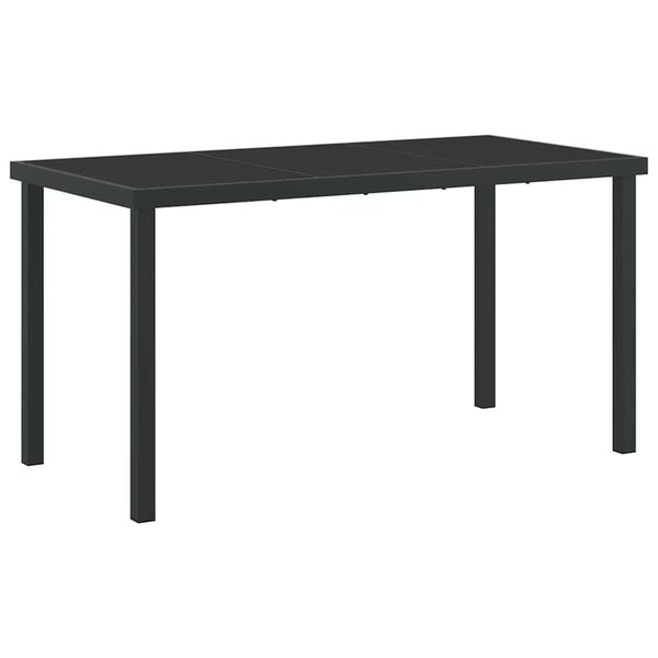 vidaXL Garden Table Black 140 x 80 x 73 cm Solid Teak wood