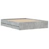 vidaXL Bed Frame with Drawers without Mattress Concrete Grey 140x190 cm