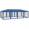 vidaXL Party Tent with 12 Mesh Sidewalls Blue 8x4 m HDPE