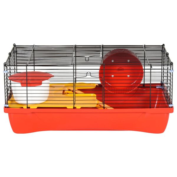vidaXL Hamster Cage Red 58x32x36 cm Polypropylene and Metal