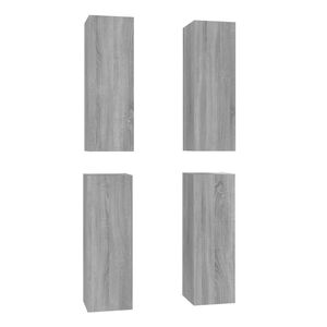 vidaXL 4 Piece TV Cabinet Set Grey Sonoma 30,5x30x90 cm Engineered Wood