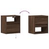 vidaXL Wall-mounted Bedside Cabinets with LED Lights 2 pcs Brown Oak