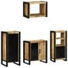 vidaXL Bathroom Furniture Set with Shelf 4 pcs Brown Solid Mango Wood