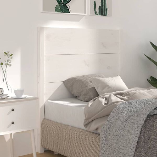 vidaXL Headboard White 106x4x100 cm Solid Wood Pine