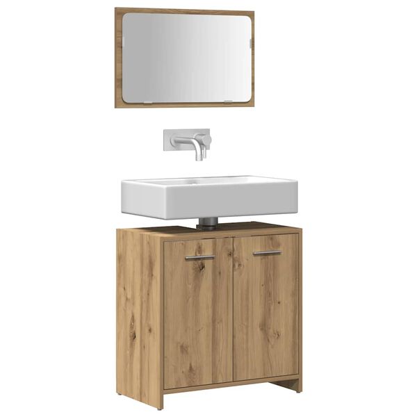 vidaXL Bathroom Cabinet with Mirror Artisan Oak Engineered Wood