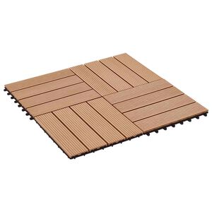 vidaXL Decking Tile 22 pcs Teak 30 x 30 cm WPC