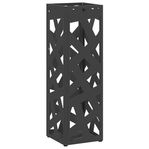 vidaXL Rain Umbrella Stand Black 15.5 x 15.5 x 49 cm Steel