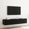 vidaXL TV Wall Cabinet 2 pcs Black Oak 80 x 35 x 31 cm Engineered Wood