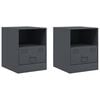 vidaXL Bedside Cabinets 2 pcs Anthracite 34,5x39x44 cm Steel