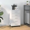 vidaXL Drawer Cabinet with Castors High Gloss White Engineered Wood