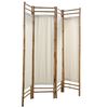 vidaXL Folding 4-Panel Room Divider Bamboo and Canvas 160 cm