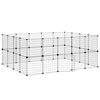 vidaXL 36-Panel Pet Cage with Door Black 35x35 cm Steel