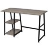 vidaXL Desk with 2 Shelves Grey and Oak