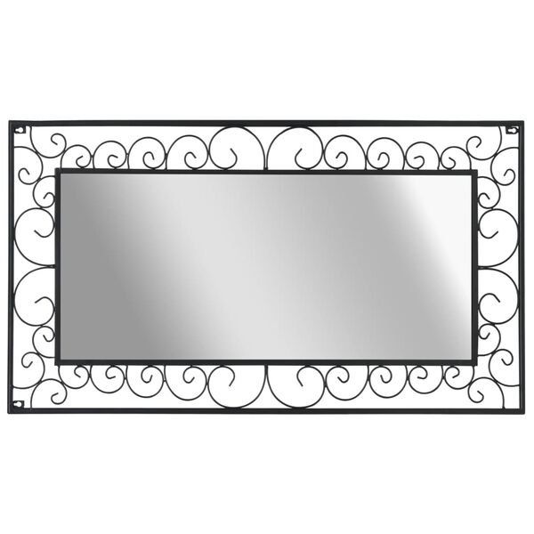 vidaXL Garden Wall Mirror Rectangular 60x110 cm Black