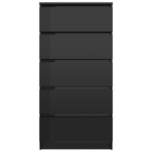 vidaXL Drawer Sideboard High Gloss Black 60x35x121 cm Engineered Wood