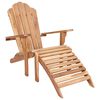 vidaXL Garden Adirondack Chair with Footrest Natural Solid Teak Wood