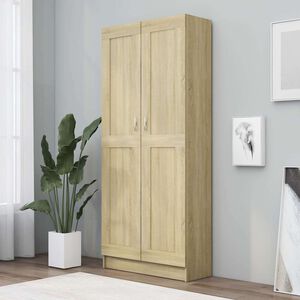 vidaXL Book Cabinet Sonoma Oak 82,5x30,5x185,5 cm Engineered Wood
