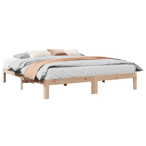 vidaXL Bed Frame without Mattress 180x200 cm Super King Solid Wood Pine